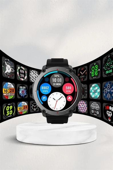 Akıllı Saat Amoled Ekran Metal Ve Deri Kordonlu Uyku ve Sağlık Takibi Titreşimli - 3