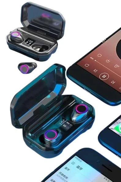 Yeni Nesil Bluetooth Kulaklık Uzun Pil Ömrü El Fenerli Dijital Şarj Göstergeli - Resim 3