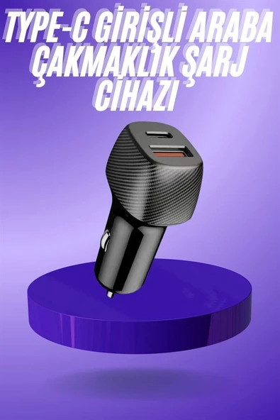 38W USB TypeC Girişli Oto Çakmaklık Araç İçi Hızlı Şarj Çakmaklık Şarj Ai - 2