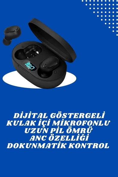 İkili Bluetooth Kulaklık Dijital Göstergeli Uzun Pil Ömrü Yüksek Ses Kaliteli ürün görseli 1