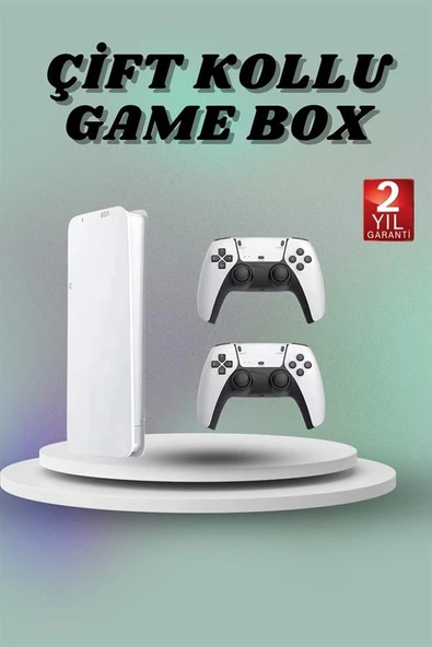 Game Box 3D Çift Oyun Kollu 4K HD Ekran 20000'den Fazla Oyun Seçeneği 2.4G Kablosuz - 2