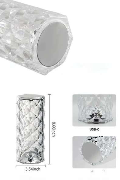 Yeni Nesil Modern Kristal Masa ve Gece Lambası Dokunmatik Renk Değiştirebilen
