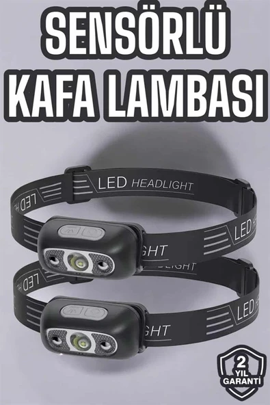 Kafa Lambası Kamp Lambası Led Işık Şarjlı Ayarlanabilir - 2