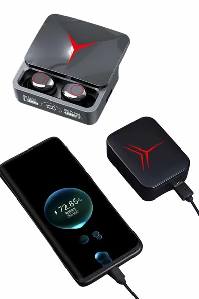 Kablosuz Bluetooth Kulaklık Powerbank Özellikli Göstergeli Hd Mikrofon - Resim 3