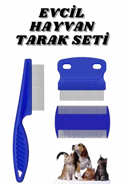 Evcil Hayvan Bit Tarağı Seti Paslanmaz Çelik lı 4'lü Set - 2