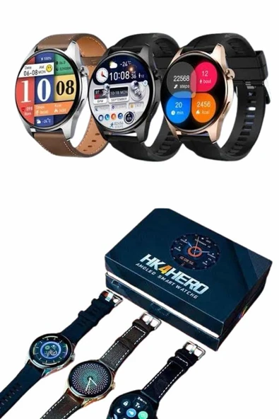 Yeni Nesil Akıllı Saat Çift Kordonlu 1.5 Inç Yuvarlak Ekran GPS ve NFC Uyumlu - 3