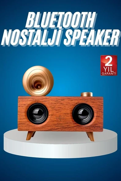 Bluetooth Nostalji Speaker Ra Gramofon Ahşap Renk Vintage - 2