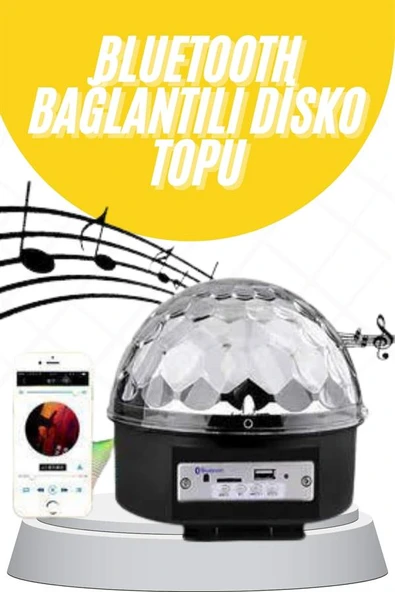 Disko Topu Renkli Işıklı Lazer Parti Bluetooth Bağlantılı Led Küre - 2