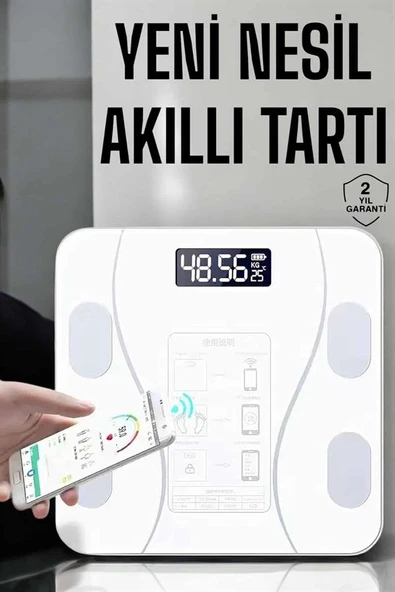 Tartı Baskül Dijital Elektronik Tartı Vücut Analiz Wifi Akıllı Yağ Ölçer - 2
