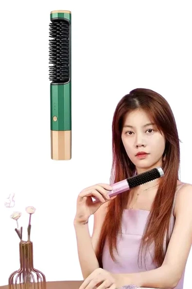 Düzleştirici Fırça Saç Düzleştirici Arada Fön Tarak Taşınabilir - 3