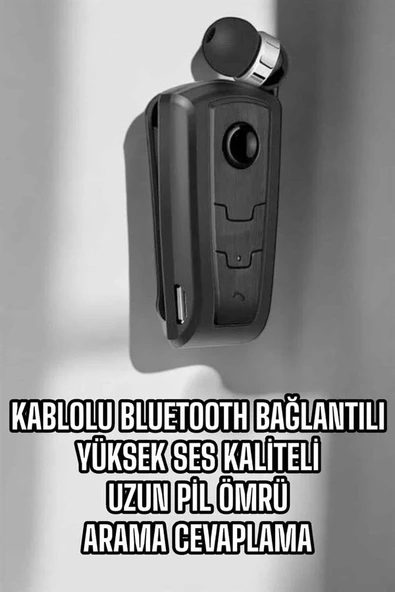 Makaralı Bluetooth Kulaklık Kulak İçi Android iOS Uyumlu Titreşimli ürün görseli 1