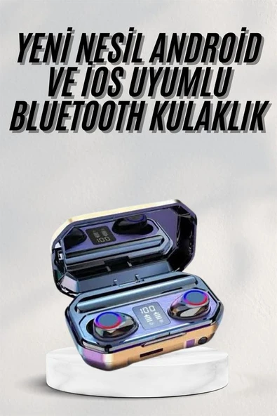 Yeni Nesil Bluetooth Kulaklık Uzun Pil Ömrü El Fenerli Dijital Şarj Göstergeli - Resim 2