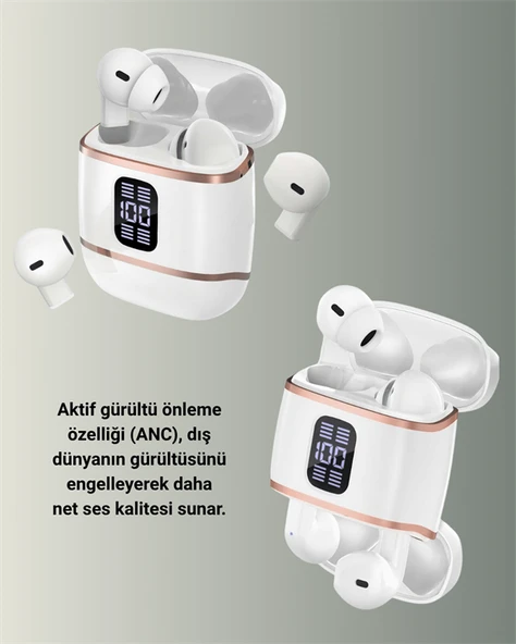 Kulakiçi Bluetooth Kulaklık V5.3 – 4’lü Set, Dijital Ekranlı, Gürültü Engelleme ürün görseli 1
