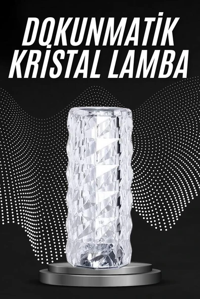 Kristal Lamba Masa Lambası Şarjlı Masa Lambası Dokunmatik Sensör Usb Şarjlı - 2