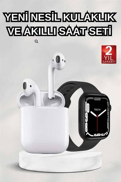 2025 Model Akıllı Saat ve 2.Nesil TWS Bluetooth Kulaklık ANC Özelliği Amoled Ekran - 2