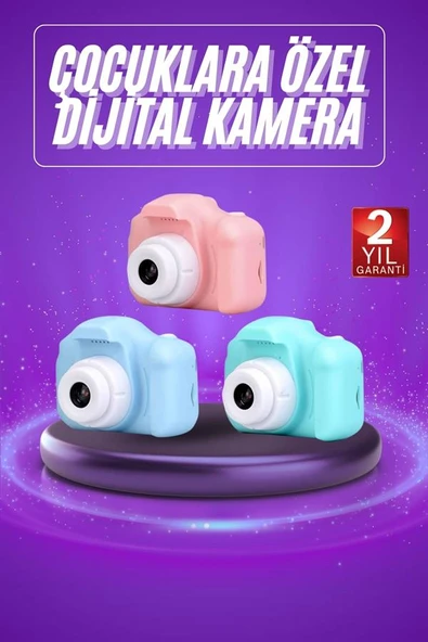 Dijital Fotoğraf Makinesi Çocuk Mini 1080p HD Kaliteli Renkli - 2