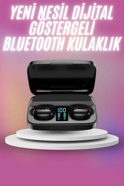 Kablosuz Bluetooth Kulaklık Android ve İOS Uyumlu Led Göstergeli Powerbankli - 2