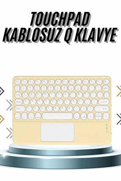 Android ve İOS Uyumlu Bluetooth Klavye Touchpad Slim Kablosuz Wifi Q Klavye - 2