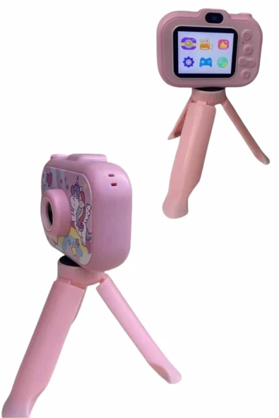 Çocuk Için Eğitici Video Kamera Ayaklı Mini Fotoğraf Makinesi - 2