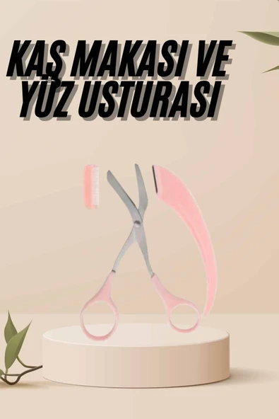 Kavisli Kaş Kirpik Düzeltici Bıyık Alma Taraklı Kaş Makası Yüz Bakım Seti Makas ürün görseli