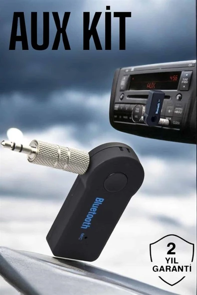 Tüm Araçlara Uyumlu Aux Car Bluetooth Kablosuz Araç Bağlantı Kiti - 2