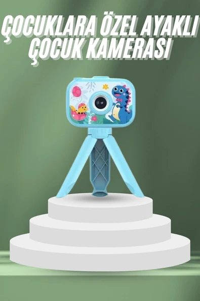 Çocuklara Özel Ayaklı Mini Fotoğraf Makinesi Dijital LCD Ekran - 1