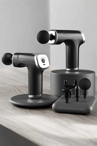 Masaj Tabancası 4 Başlıklı Kas ve Vücut Ağrıları İçin Şarjlı Darbeli - 3