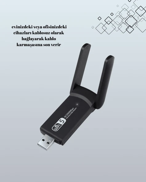 TakÇalıştır Özellikli Çift Bant WiFi Adaptör – 1200 Mbps - 3