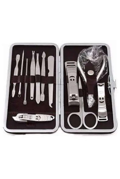 12 Parça Manikür Pedikür Seti Tırnak Bakımı Nasır Temizleme El Ayak Bakımı - Resim 3
