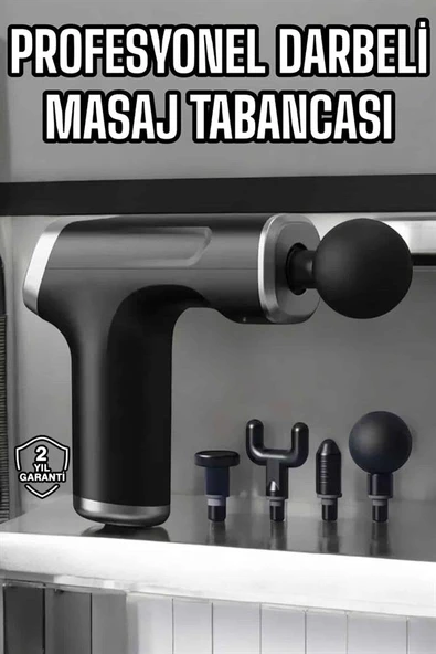 Masaj Tabancası 4 Başlıklı Kas ve Vücut Ağrıları İçin Şarjlı Darbeli - 2