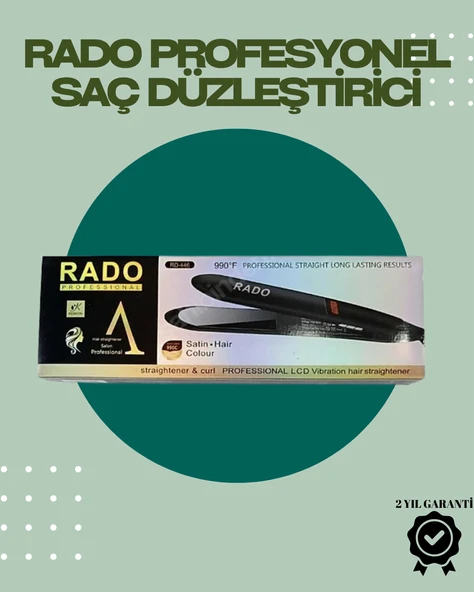 Rado RD446 – Titanyum Seramik, 2.5 Metre Kablo, Hızlı Isınan Saç Düzleştirici