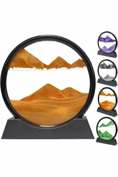 3D LED Işıklı Kum Saati Gece Lambası Hareketli Sulu Kum Saati Orta Boy - 3