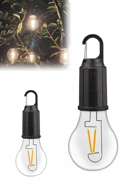 Taşınabilir Şarjlı Led Ampul Askılı Lamba Kamp Bahçe Lambası - 3