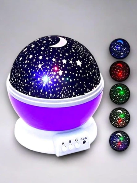 Dönen Renkli Gökyüzü Projektörlü Gece Lambası - Resim 2