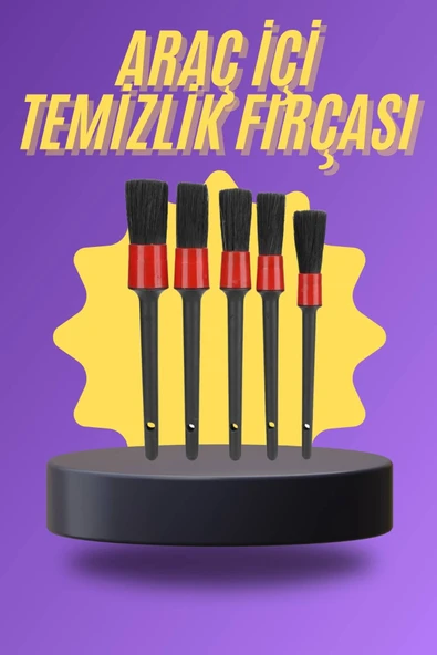 5 Parça Araç İçi Temizlik Fırçası Araç İçiDışı Temizleme Fırça Seti
