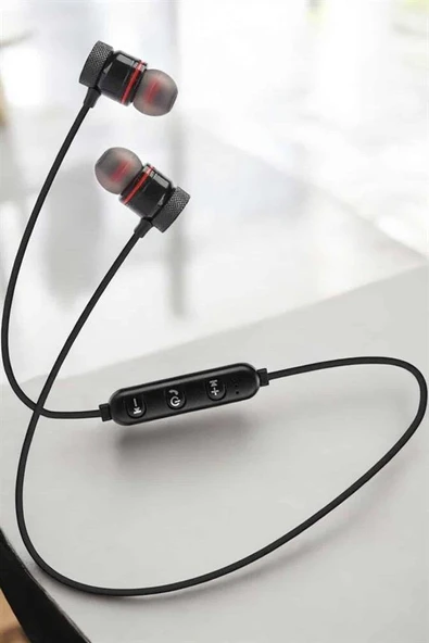 Mikrofonlu Kablosuz Sport Kulak İçi Mıknatıslı Kulaklık - Resim 3
