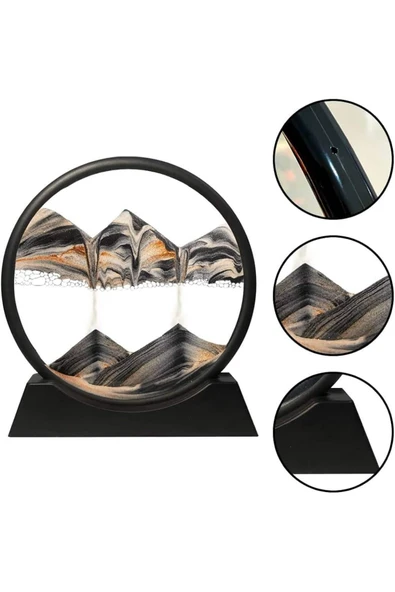 3D Led Işıklı Kum Saati Gece Lambası Hareketli Sulu Kum Saati Dekoratif - 3