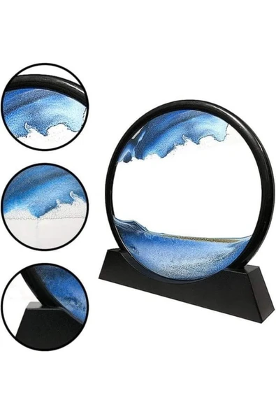 Dekoratif Sulu Kum Saati Ofis Masa Üstü Ev Yuvarlak Kum Saati - 3