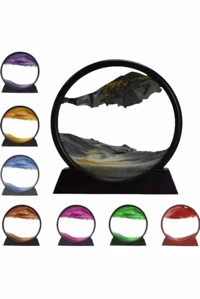 Dekoratif Sulu Kum Saati Ofis Masa Üstü Ev Yuvarlak Kum Saati - 2