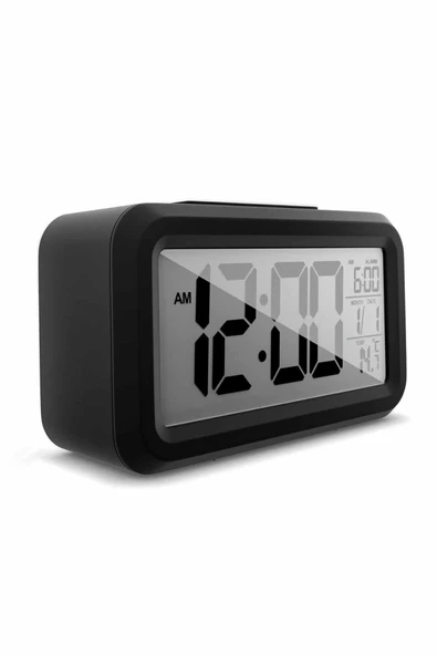 Dijital Işıklı Alarmlı Çalışma Masası Ekran Pilli Çalar Saat - Resim 3