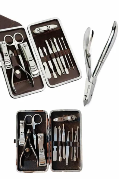 Tırnak Bakım Seti Tırnak Düzeltme Batık 12 Parça Çanta Tipi Manikür Pedikür - 3