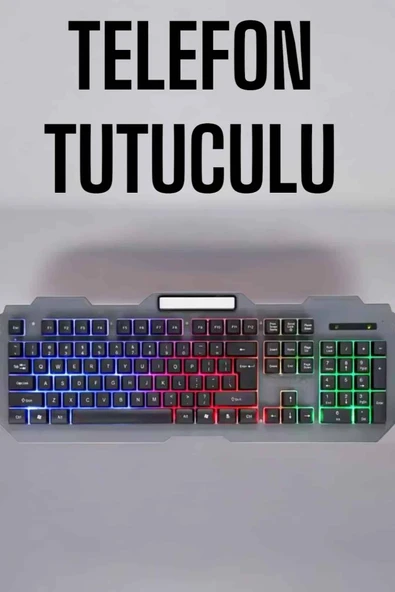 Q Klavye RGB Işıklı Klavye Ve Mouse Seti Kablolu Mouse Hediyeliş - 2