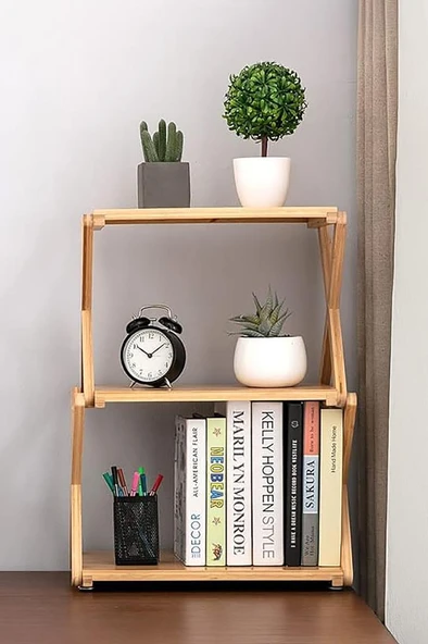 Digithome Bambu 3 Raflı Tekerlekli Sehpa Düzenleyici Raf Çok Amaçlı Organizer DB-0023 - 3