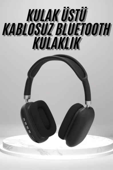 Kulak Üstü Kablosuz Bluetooth Kulaklık Yumuşak Süngerli SD Kart Girişli ürün görseli 1