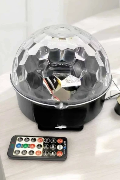 Bluetooth ve Uzaktan Kumandalı Çok Renkli Masaüstü Disko Topu - 3