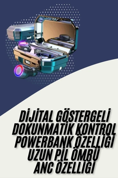 Bluetooth Kulaklık Android ve İOS Uyumlu ANC Özellikli Dijital Şarj Göstergeli - Resim 2