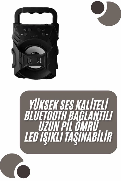 Kablosuz Bluetooth Hoparlör Ses Bombası RGB Işıklı Taşınabilir Yüksek Ses Kaliteli - 2