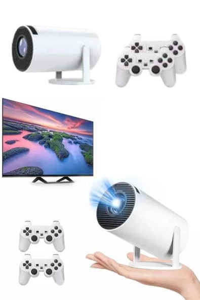Projeksiyon Cihazı Video Oyun Konsolu Projektör Taşınabilir Ayaklı Çift Kollu 4K Çözünürlüklü - 3