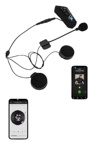 Intercom Bluetooth Kask Kulaklık Motosik Kulaklık 5.0 Bluetooth - 3