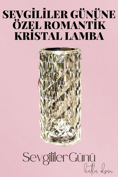 Sevgililer Gününe Özel Romantik Kristal Gece Lambası Sevgiliye Hediye